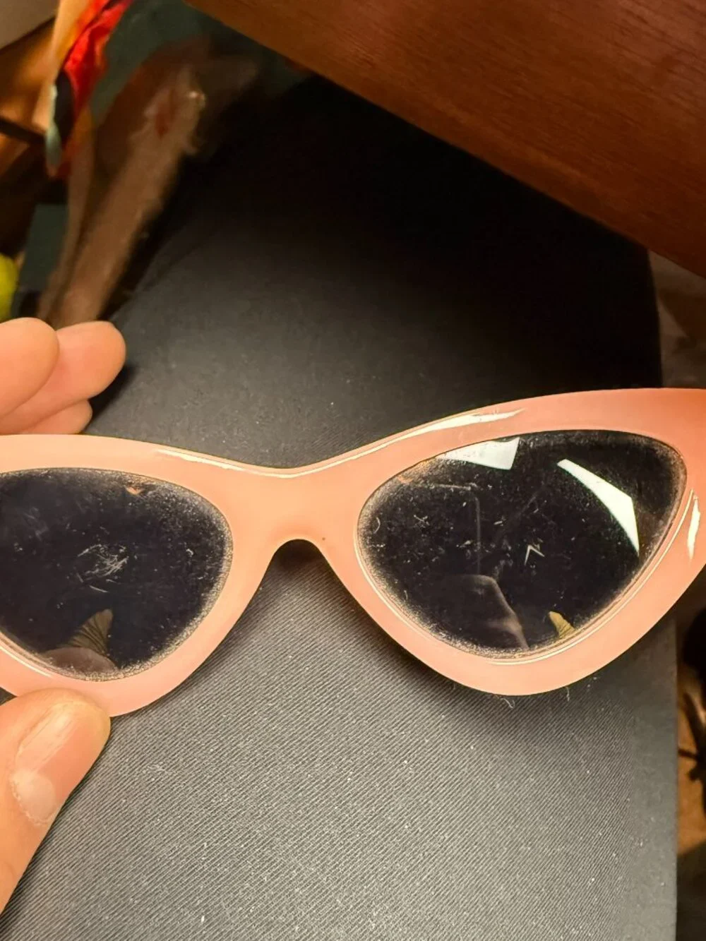 Vintage Style Pink Cat Eye Sunglasses Youth Kids DAMAGE Minor Scratches